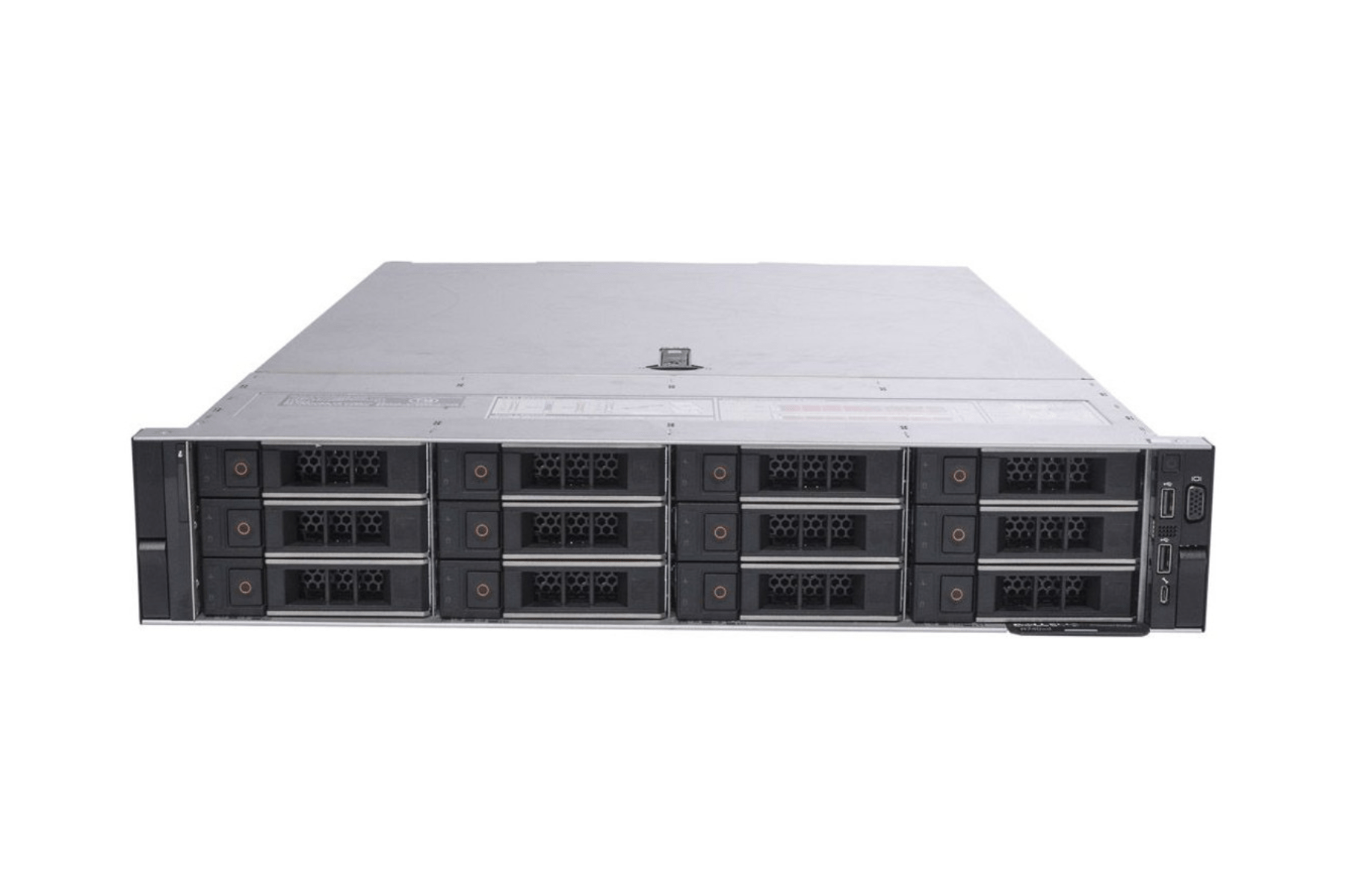 Refurbished Dell PowerEdge R740xd 12-Bay 3.5" with 2-Bay rear flex bay LFF server front view